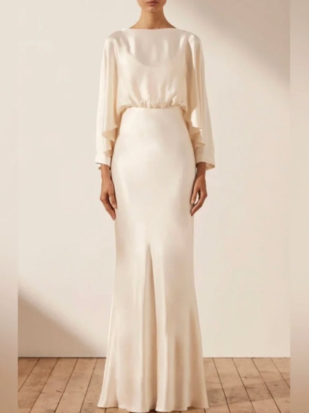 Shona Joy La Lune Open Back Curved Sleeve Dress - Size 4